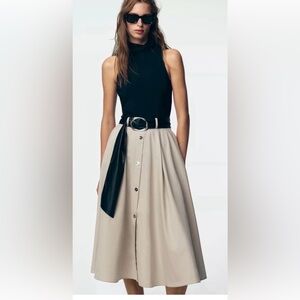 Zara Sleeveless Turtleneck Dress with Belt